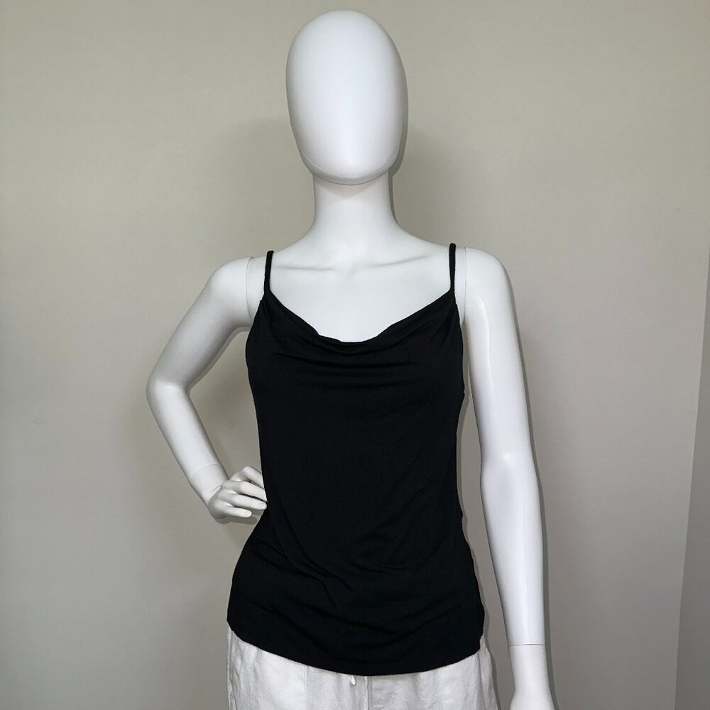 KRISA: NWT, Double Drape Cami, Size - S, M, Color - Black, MSRP - $99